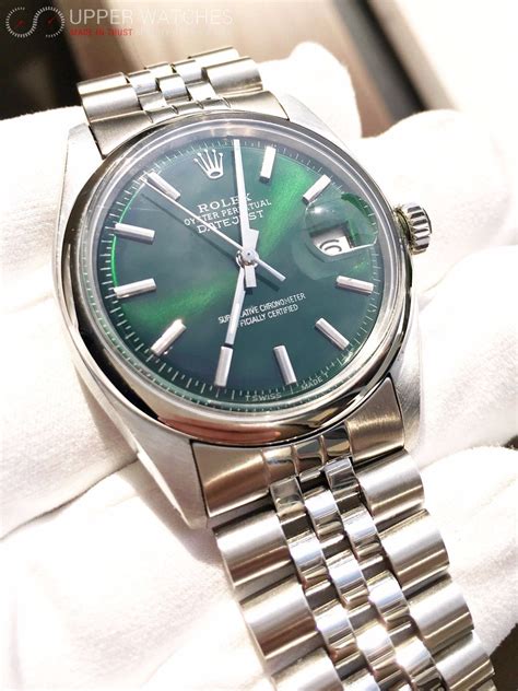 rolex stainless steel green dial|rolex watch with green face.